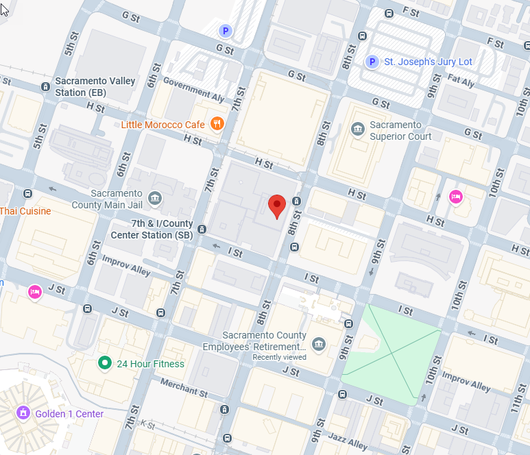 Map of 700 H Street, Sacramento, California.